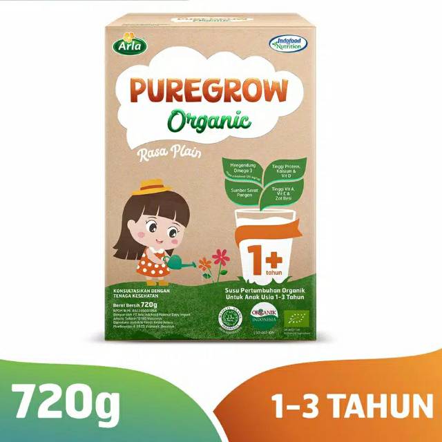 Puregrow Organic - Susu Formula Organik 1-3 Tahun 720gr