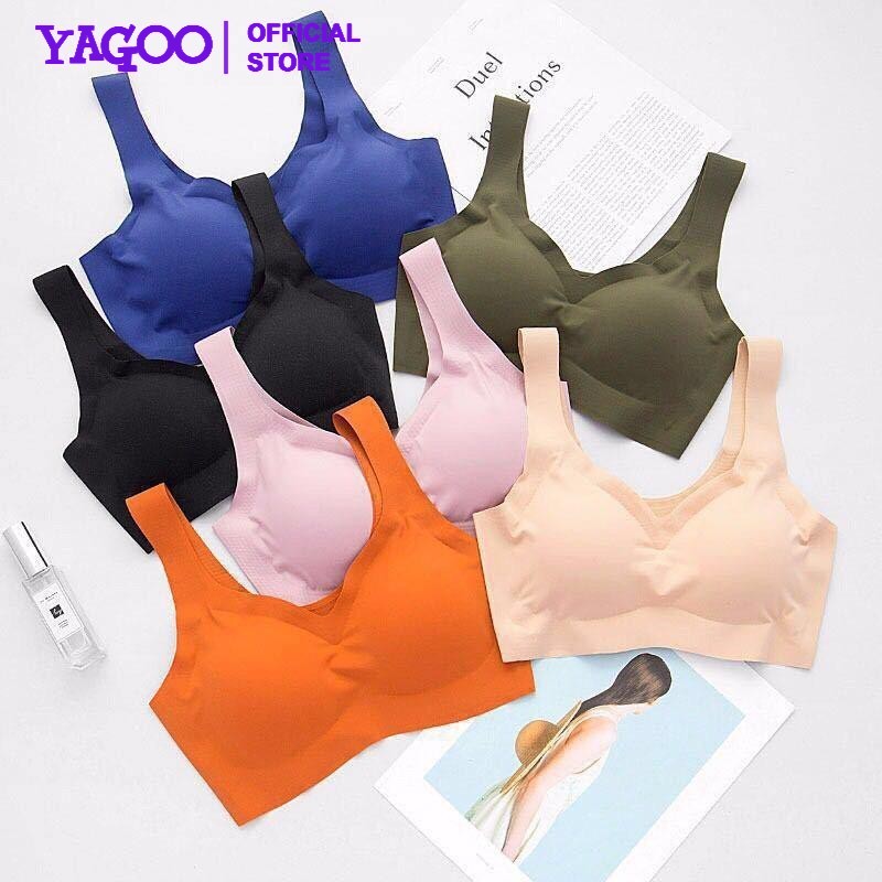 YAGOO - Bra BH Wanita Sport Gym Fitness Senam Zumba Joging Pakaian Dalam Wanita Nyaman Motif Polos Kualitas Tinggi Bra12