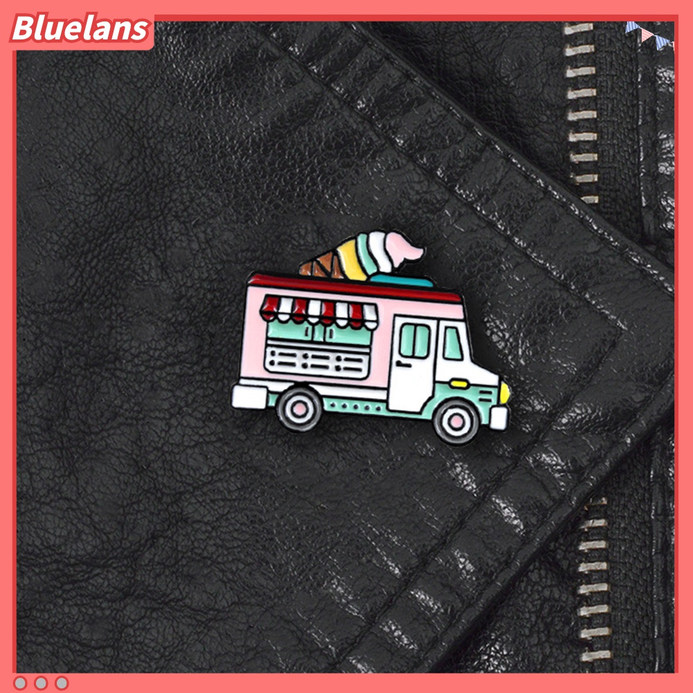 Bros Pin Enamel Bentuk Mobil Es Krim Warna-Warni Untuk Kerah Pakaian