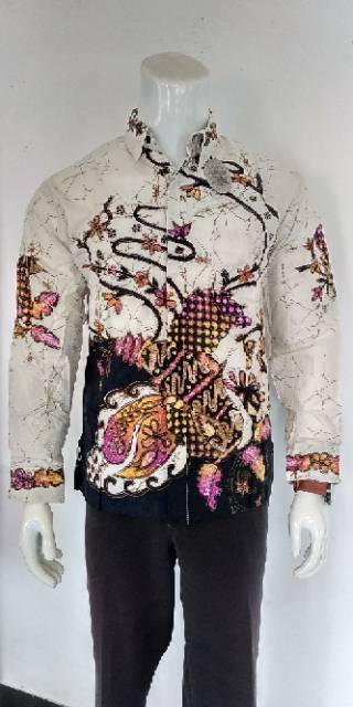 BSWART Batik HRB026 Kenongo Hem Pendek Padi Pekalongan M L XL Batik Pria MURAH Modern Grosir