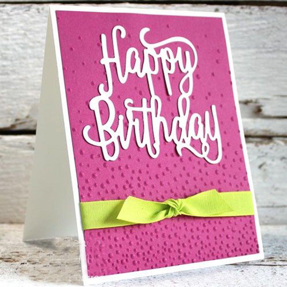 Suyo Cetakan Stensil Cutting Dies Motif Happy Birthday Bahan Metal Untuk Scrapbook / Craft Diy