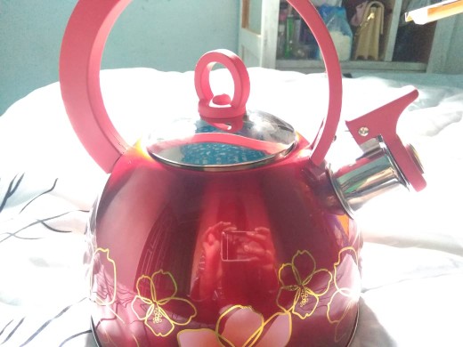 Teko Floral - Ketel Bunyi Siul Stainless Steel - Supra