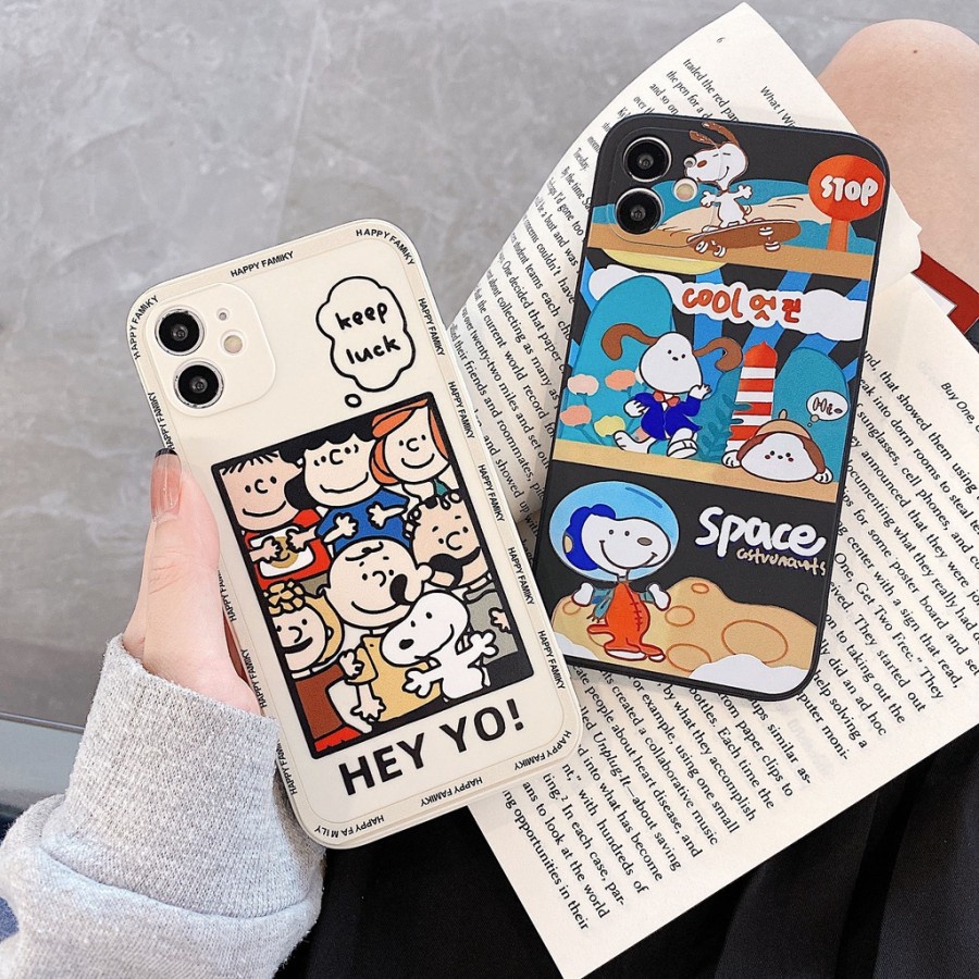 Case Oppo A16 A16S A54 4G Snoopy Space Lucky Casing Liquid TPU Dove With pelindung kamera