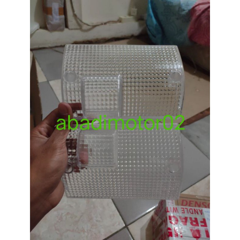 kaca mika lampu sen sein depan colt l300 putih bening variasi