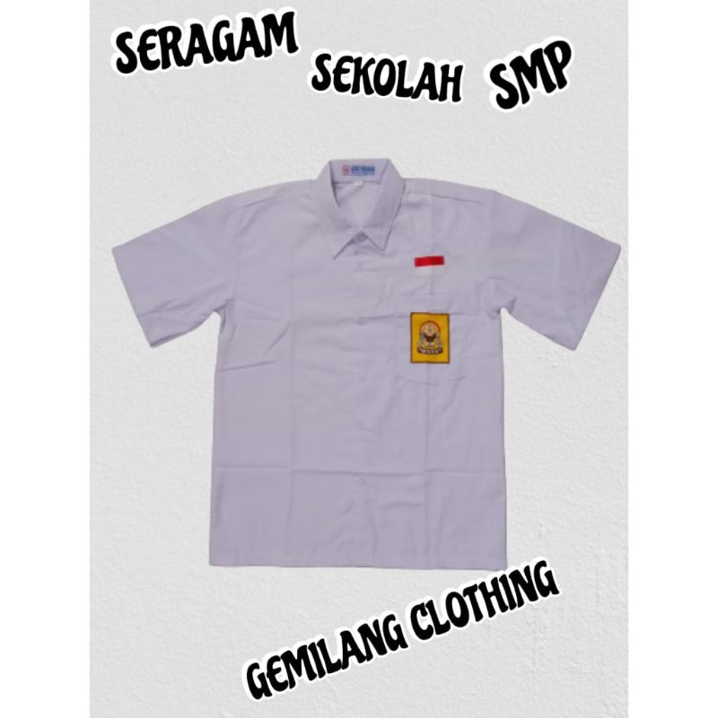 BAJU PUTIH PENDEK SMP // SERAGAM SEKOLAH LAKI-LAKI KELAS 1 SAMPAI 3 SMP // Gemilang clothing