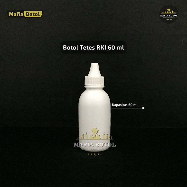 Botol plastik tetes 60 ml isi ulang obat mata xendo cendo polos  minyak putih natural cc gr RKI HDPE