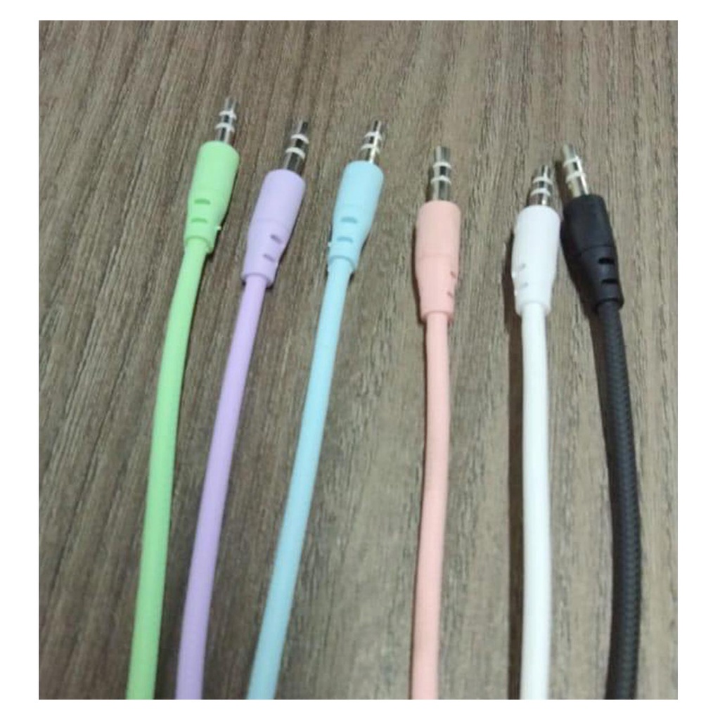 Kabel AUX MACARON AUDIO Jack 1in1 untuk Hp / komputer ke speaker