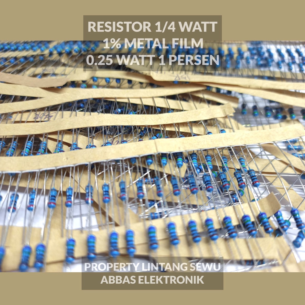 PAKET 1000PCS  RESISTOR ¼ WATT 1 % METAL FILM 0.25 WATT 1 PERSEN