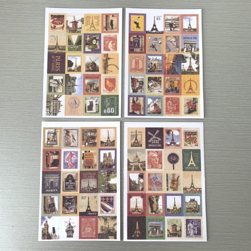 

4pcs/set sticker perangko negara stamp