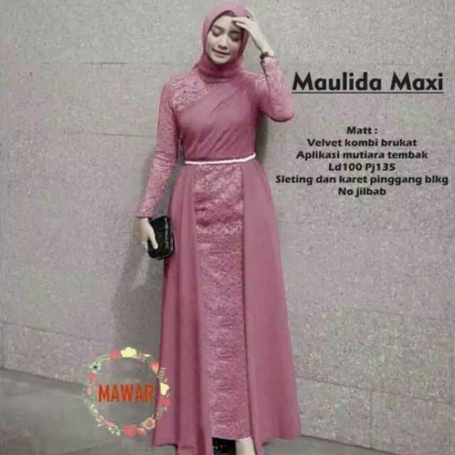 Gamis brukat maulida maxi