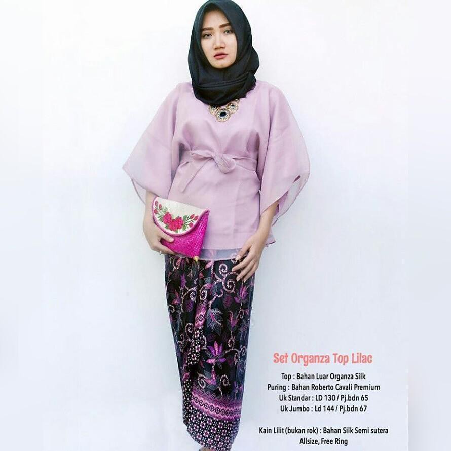 SET ORGANZA TOP LILAC