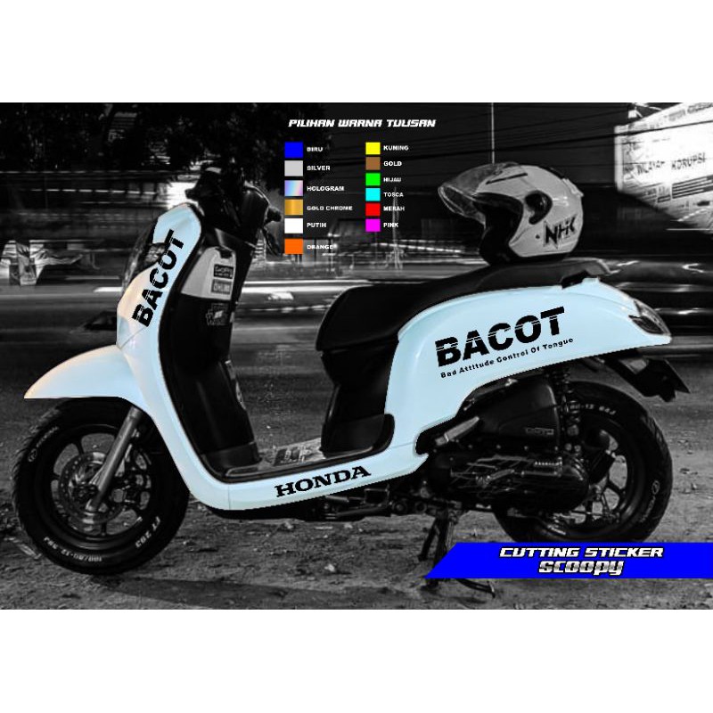 sticker motor scoopy bacot