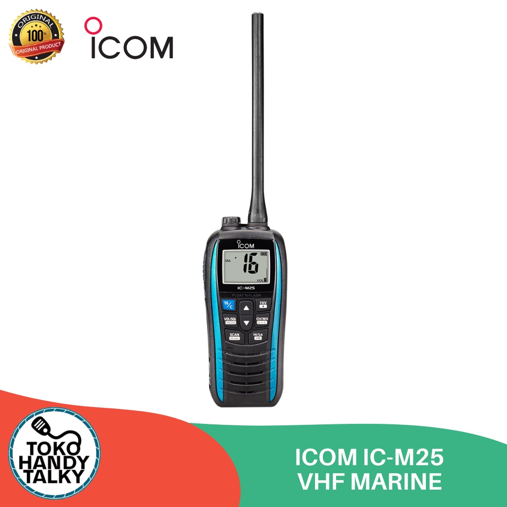 ICOM IC-M25 VHF RADIO MARINE WATERPROOF IPX7 NEW GARANSI RESMI POSTEL