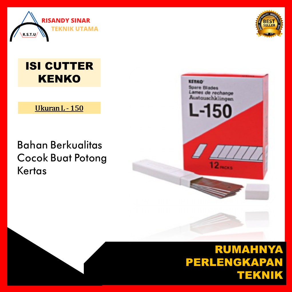 

Isi Cutter Kenko | Pisau Cautter Murah | Pisau Cutter Kecil L150 | Pisau Cutter Tajam