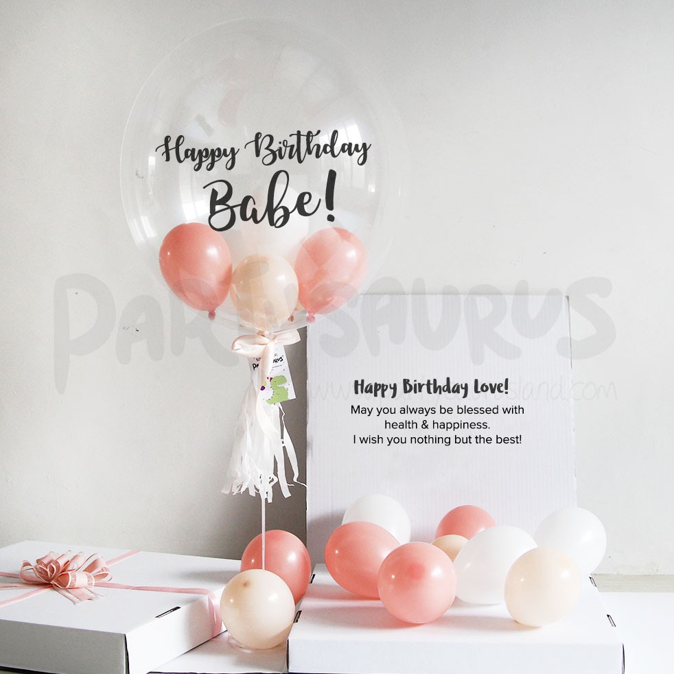 Salmon Bubble Blooming Floatbox Surprise Balon Box