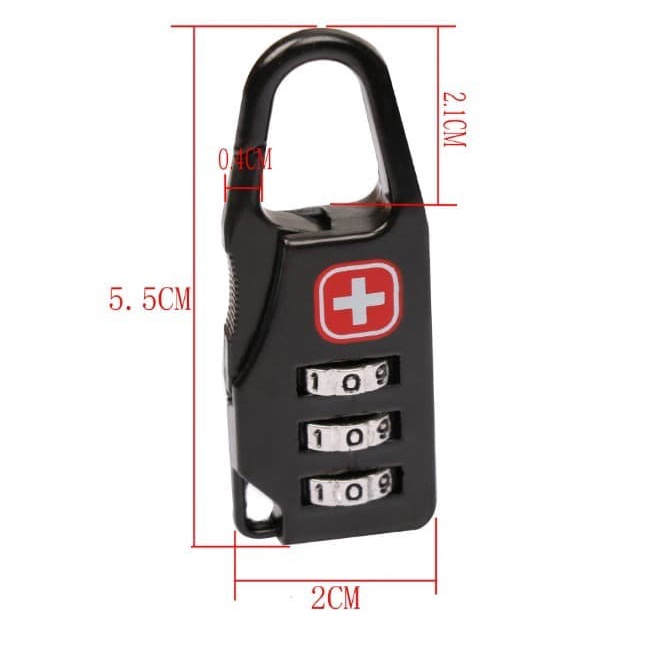 Gembok Swiss Password Code Lock Kunci Koper Kombinasi Angka Travel Bag