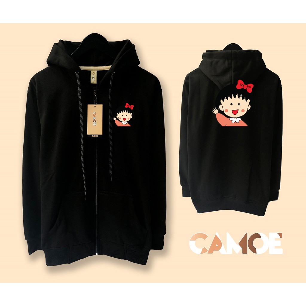 Jaket Hoodie zipper premium chibi Maruko Chan kartun