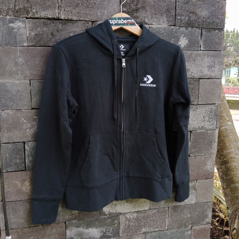 CONVERSE ZIP HOODIE CHEVRON WOMEN BLACK ORIGINAL