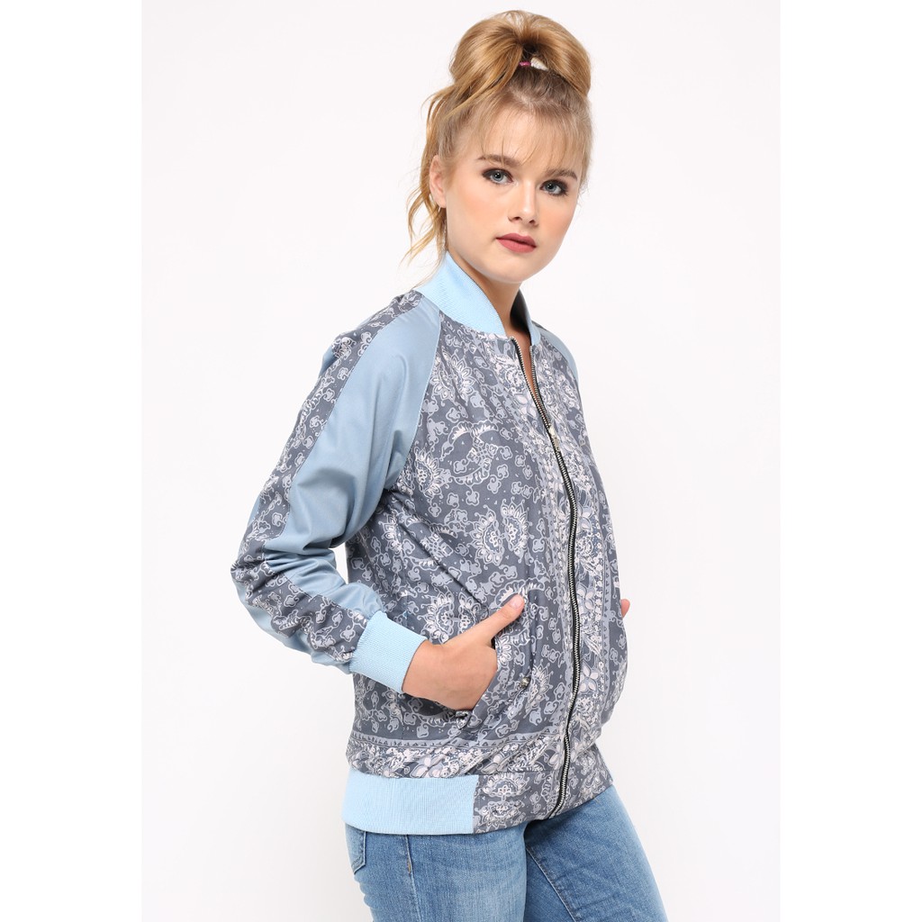 Jaket Bomber Batik Asli Jambi Berkualitas - Zallatra JK05