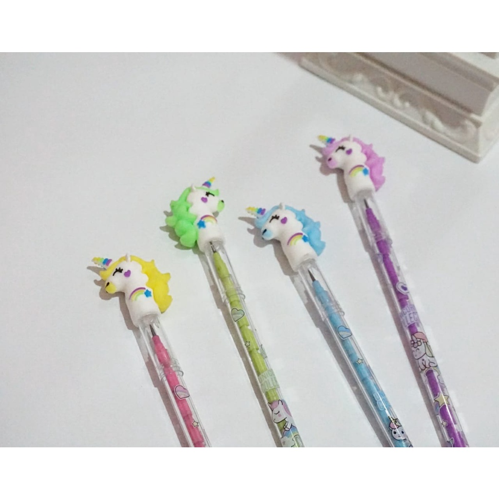 

PENSIL KARAKTER UNICORN HEAD PENSIL SUSUN MOTIF UNICORN