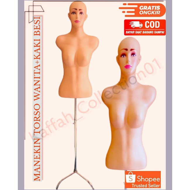 MANEKIN KD BOTAK WANITA/PATUNG BAJU WANITA KEPALA / GANTUNG BAJU