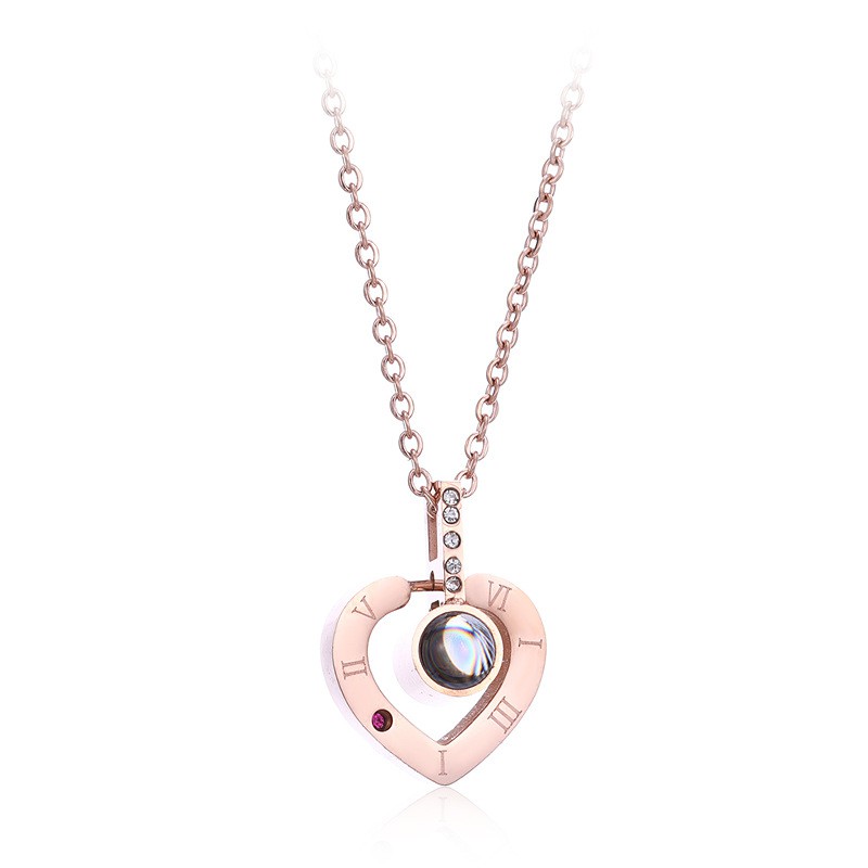 [New] Kalung love permata titanium mini korea hadiah wanita cewek 316L anti karat KK158