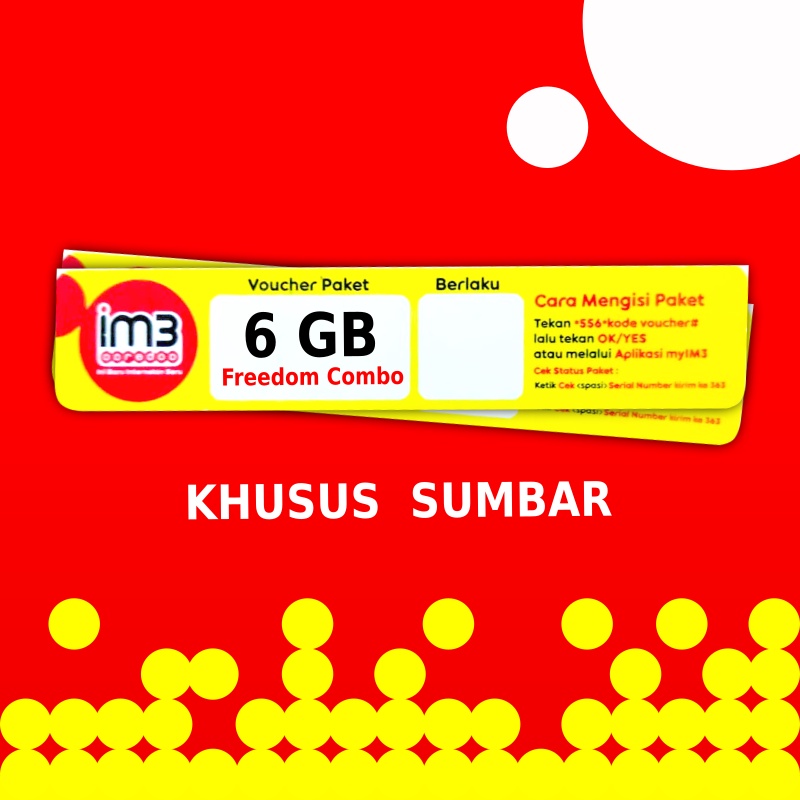 Voucher INDOSAT Freedom Combo 6 GB Khusus SUMBAR - KUOTA IM3