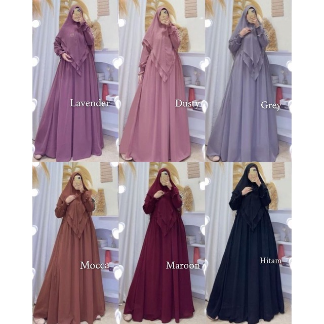 GAMIS SYAR'I / HASANAH SYAR'I + KHIMAR 1 SET / FASHION MUSLIM WD