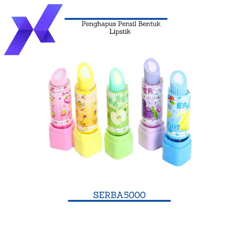 

SERBA5000 - Penghapus Pensil Bentuk Lipstik Karakter Kartun Warna Warni