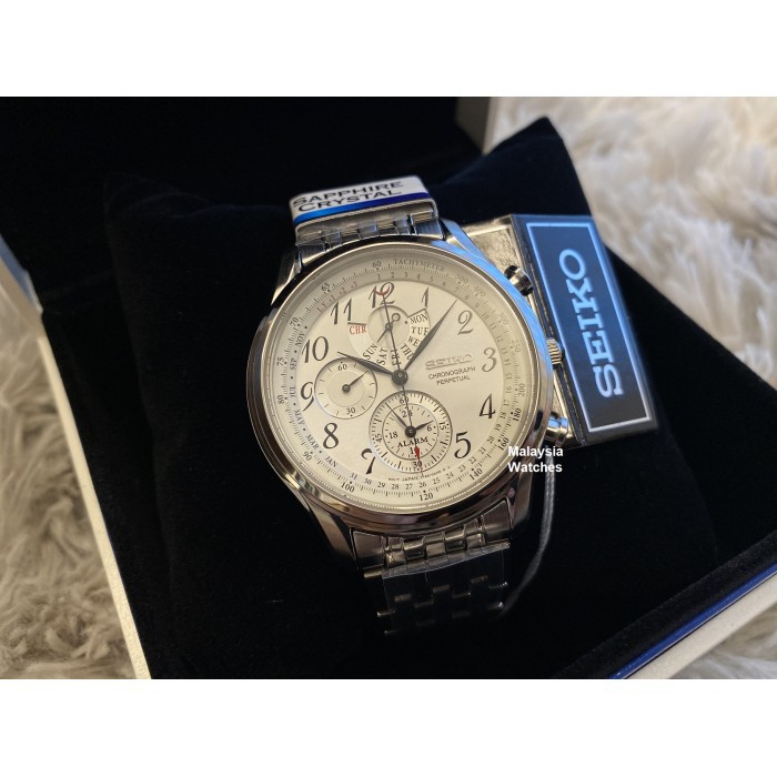 Seiko Quartz SPC251P1 Perpetual Sapphire Silver - Jam Tangan Pria SPC251