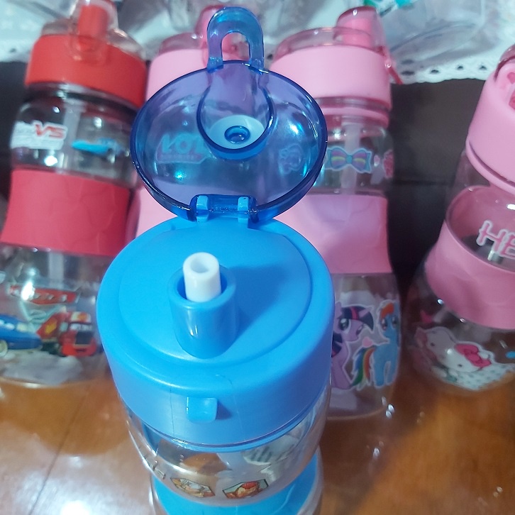 Botol Minum Anak Karakter Motif Kartun Lucu Imut 400 600 ML - Botol Minum Anak Sekolah TK SD Karakter Lucu