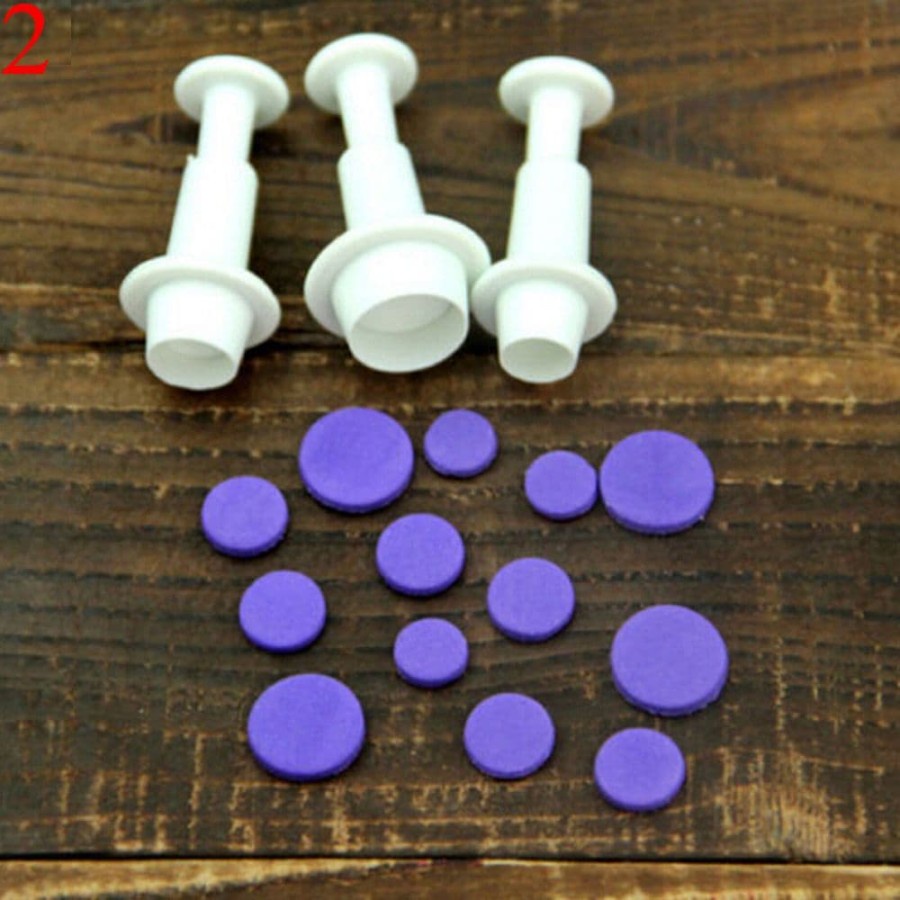 Fondant Plunger Cutter - Cetakan Fondant Round Shape (3pcs)