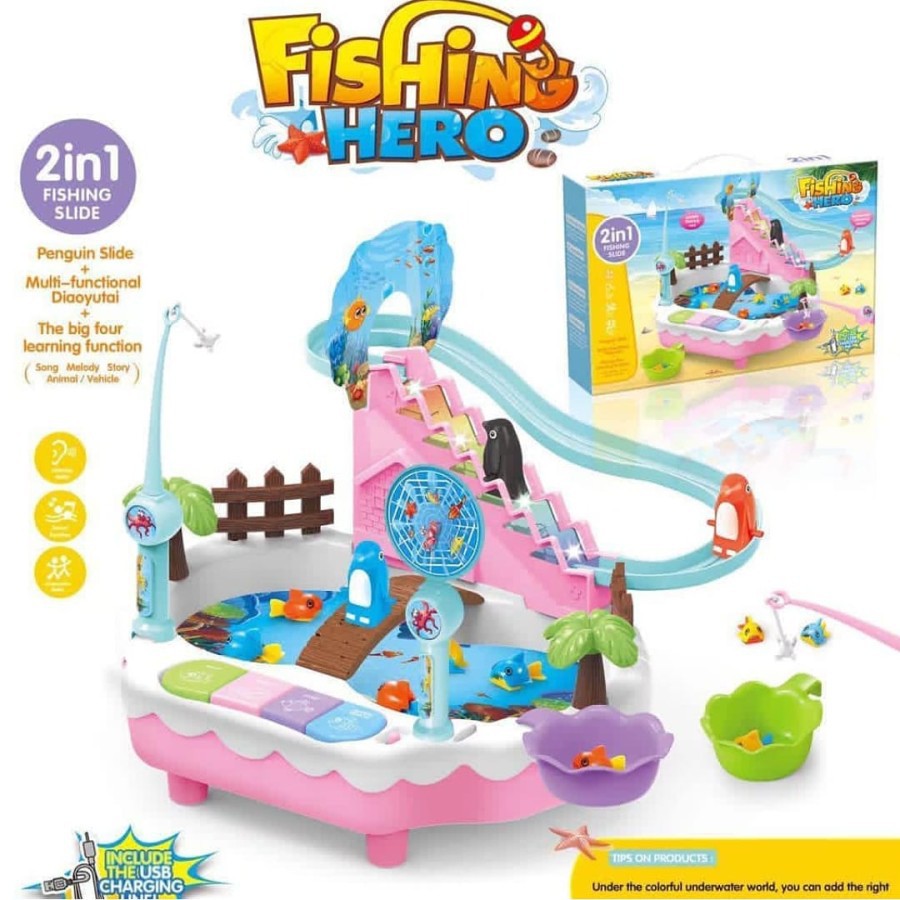 Happy Fishing 9941 2in1 3D Colorful Light - Mainan Anak Pancing Ikan