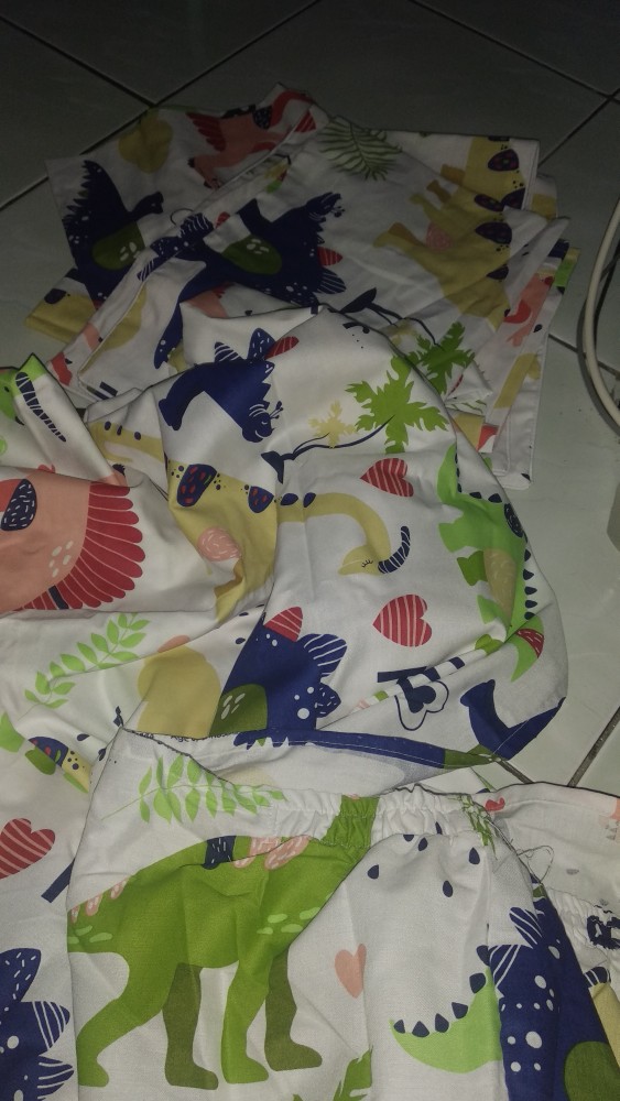 Sprei Motif Dino Age Dinosaurus Putih Seprai Anak Murah Pre Order