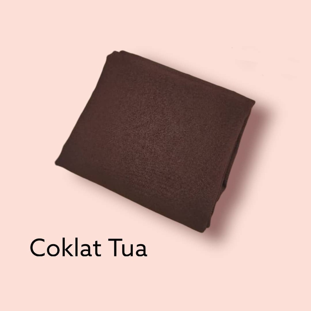 kerudung jilbab / hijab segi empat syar'i jumbo syari polos bahan wolfis premium warna coklat tua / 