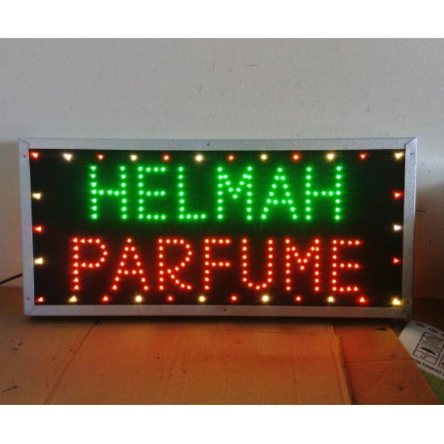 Outdoor led sign / tulisan lampu led nama parfum 2 sisi bolak balik
