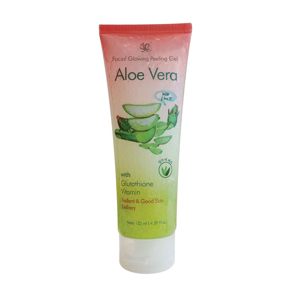 SYB FACIAL GLOWING PEELING GEL ALOE VERA CHARCOAL MILK &amp; SNAIL PEELING WAJAH ALOEVERA 130 ML