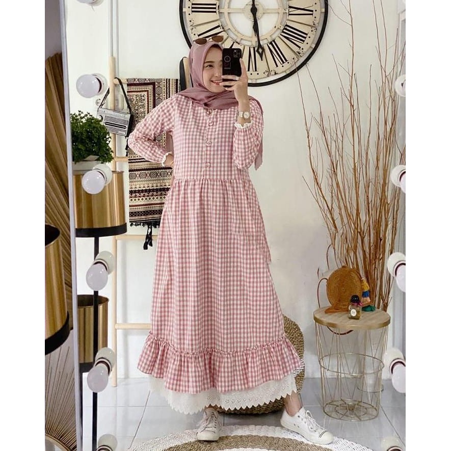 (PROMO) model baru AULIA ( zeline maxi ) | GAMIS POLOS | GAMIS katun kotak CASUAL DRESS ALL SIZE AGN