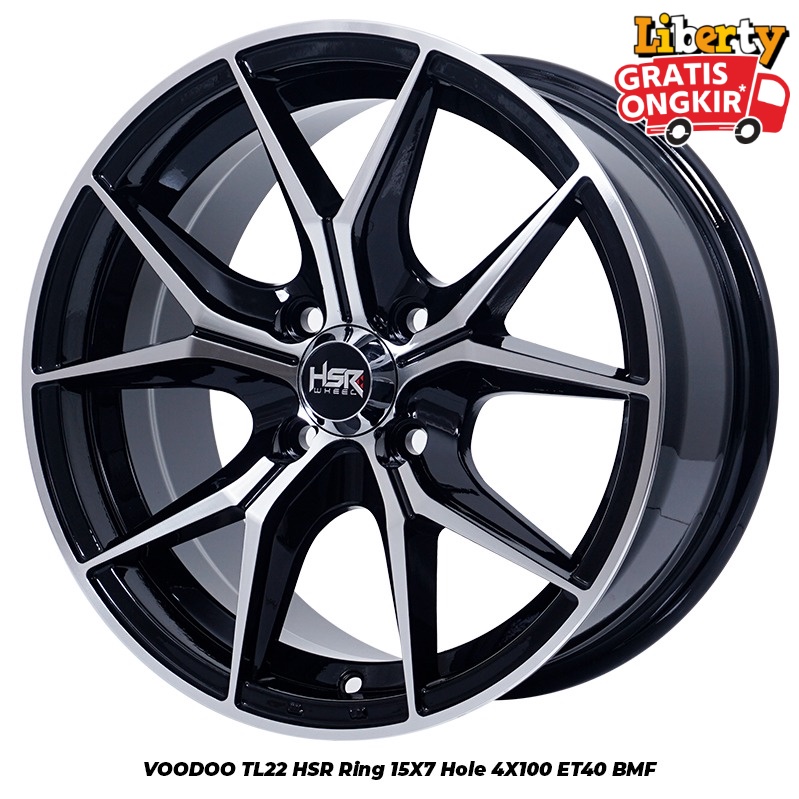 Velg Mobil Murah surabaya Ring 15x7 Pcd 4x100 Et40 Hsr Wheel Type Voodoo