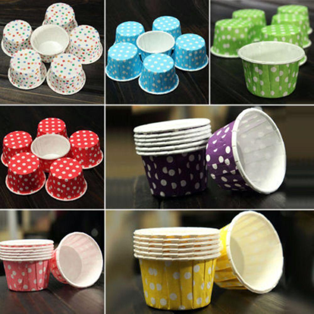 Solighter 100PCS / Set Kertas Cupcake / Muffin Anti Minyak Untuk Peralatan Dapur