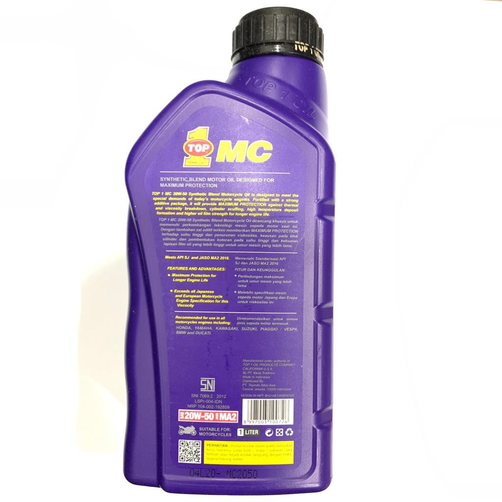 OLI MOTOR TOP1 TOP 1 SMO MC SAE 20W-50 1000ML GRAND SUPRA DLL ORIGINAL