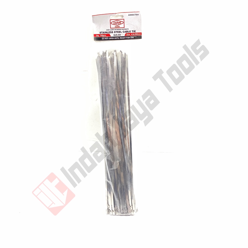 ASANO Cable Ties STAINLESS 4.6 x 150 200 300 360 400 Besi Anti Karat SUS 304 Lakban Knalpot Kabel Tis Tie Tali Ripet