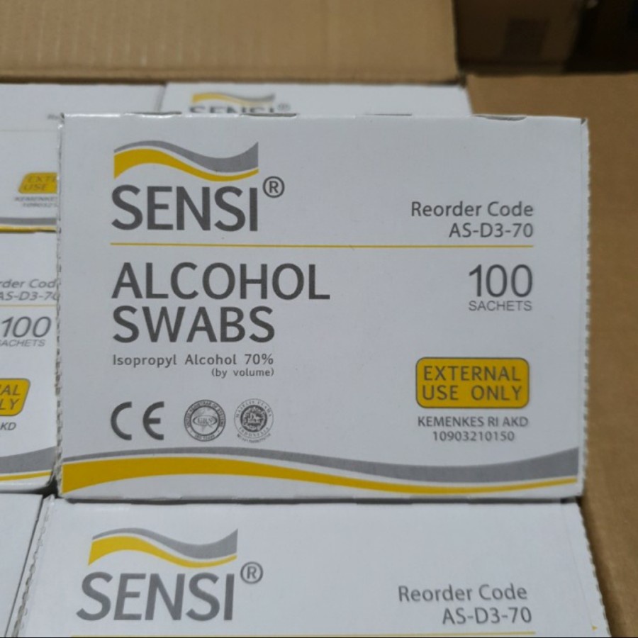 SENSI SWAB ALCOHOL SWAB SENSI KAPAS TISU TISSUE ALKOHOL PAD PADS SWABS