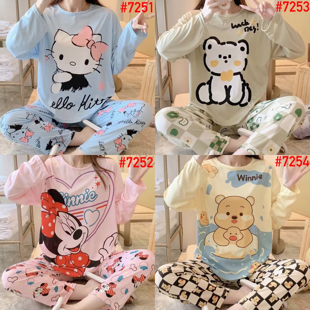 Piyama Baju Tidur Wanita Leisure Wear Import Fashion Korea PP Lengan Panjang Celana Panjang Umisuka KKUM JALJA