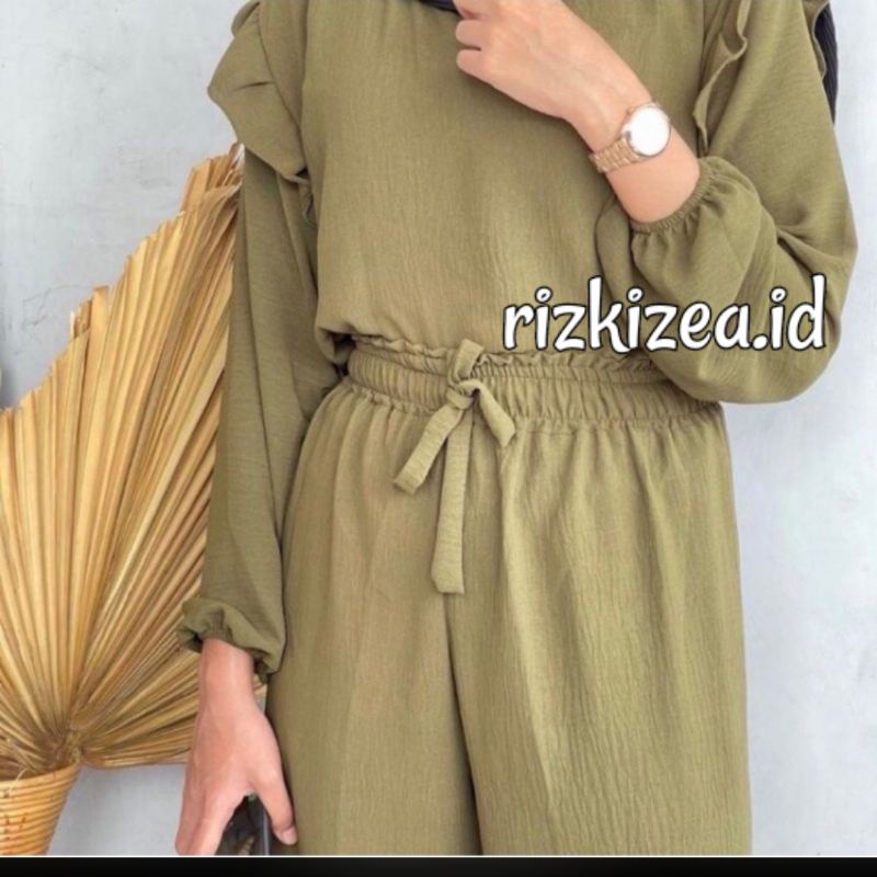 ONE SET CRINKLE | STELAN RUBY | RUBY SET RAYON CRINKLE | SETELAN KULOT CRINKEL | ONE SET CRINKLE SAQ