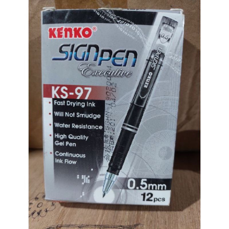 

Kenko Gel pen /KS-97 Sign Pen HITAM & BIRU/(DAPAT 12PC)