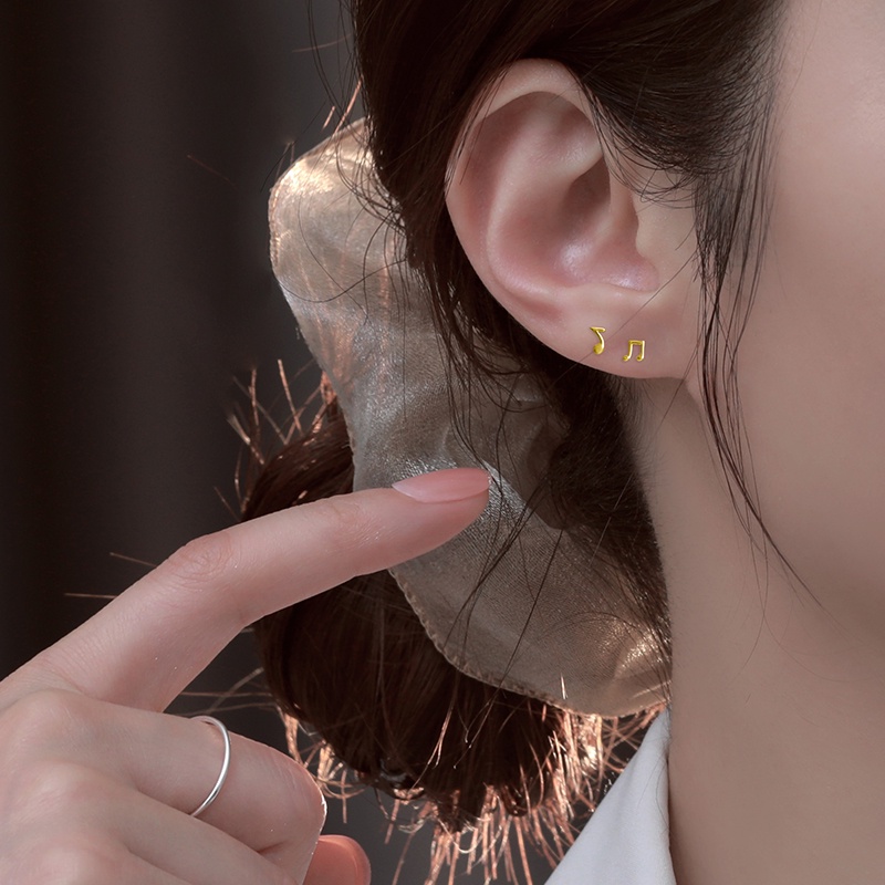 Roselife 1 Pasang Anting Tusuk Silver S925 Asimetris Gaya Korea Anti Alergi Untuk Wanita