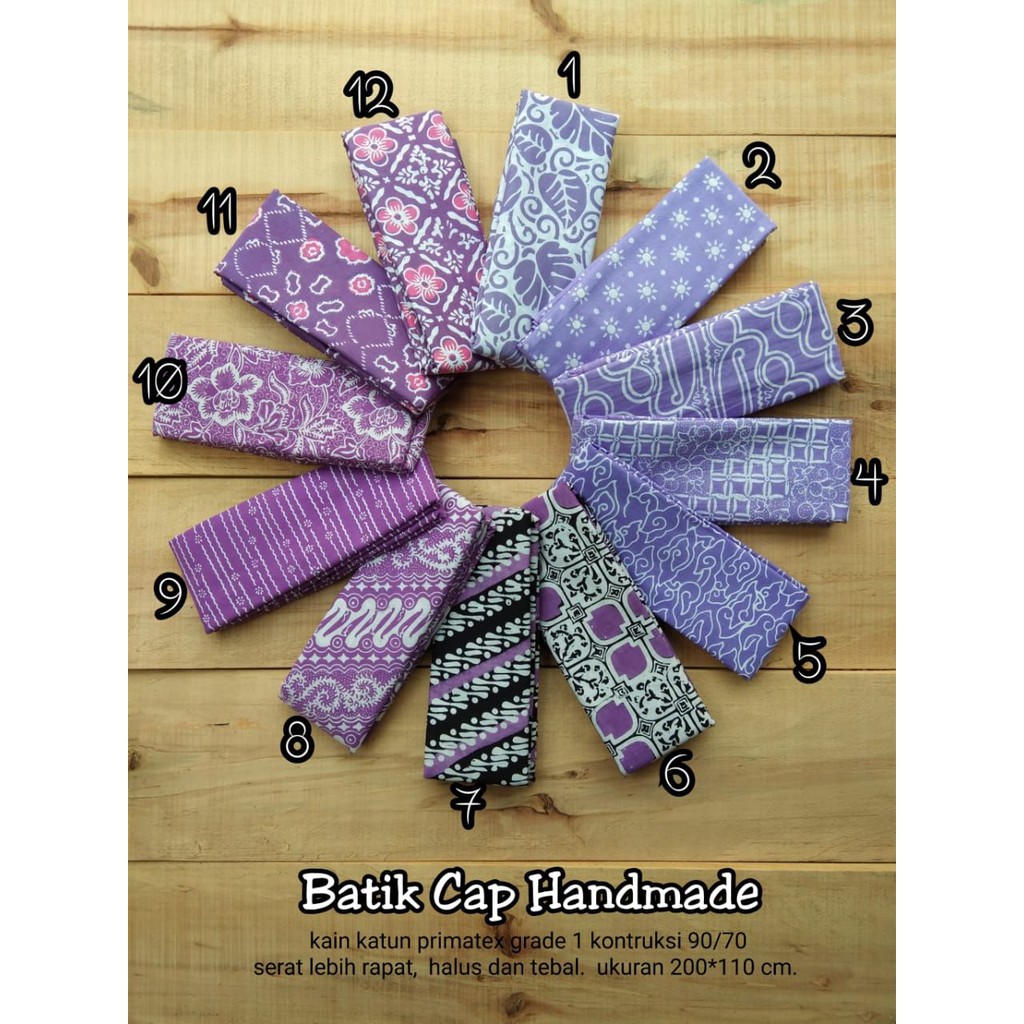 kain batik Cap Warna Ungu