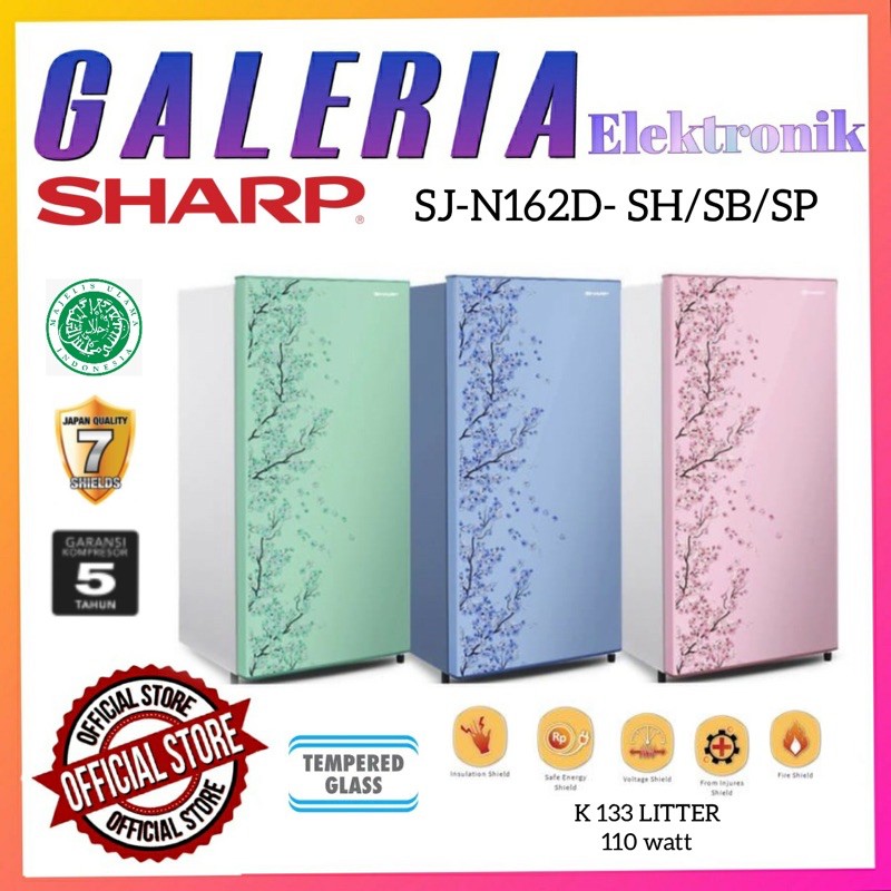 KULKAS 1 PINTU SHARP SJN 162D SH SB SP KIREI SAKURA SJN162DSP SJN162DSB SJN162DSH