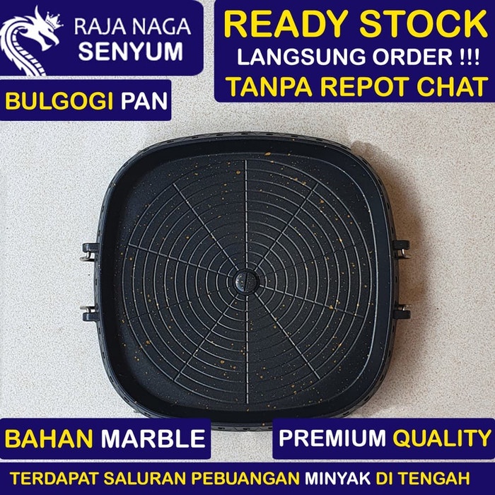 BULGOGI GRILL PAN KOREA TEFLON ANTI LENGKET WAJAN BBQ NO HAPPY CALL